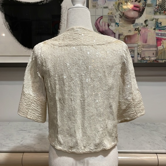 Calypso St Barth White Beaded & Sequin Cropped Jacket. Size Small - Picture 6 of 16